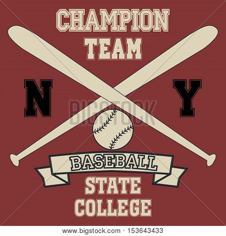 New york Brooklyn sport typography t-shirt baseball champion college team - vector