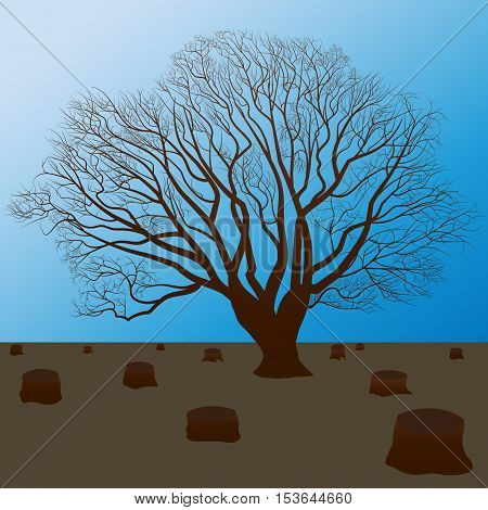 protect the nature, cut trees silhouette vector