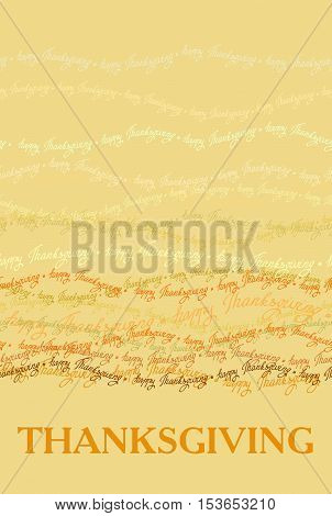 Happy Thanksgiving day vertical design with horizontal seamless border of happy thanksgiving text lines. Good wishes for grateful cards. Vector illustration stock vector.