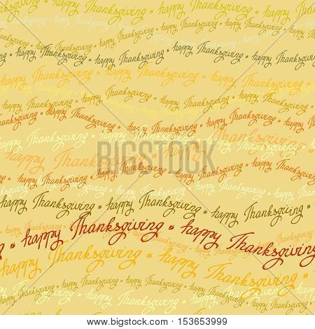 Happy Thanksgiving day horizontal seamless pattern with happy thanksgiving text lines. Good wishes for grateful cards. Vector illustration stock vector.