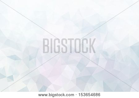 Abstract vector triangle pattern in white colors, snowy background
