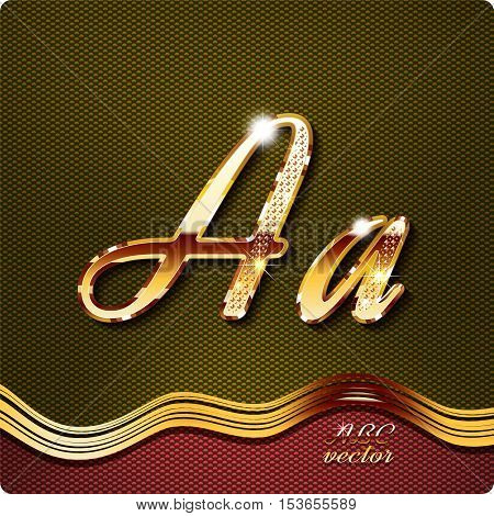 This stylish gold cursive letters. There are inlaid with a capital 
