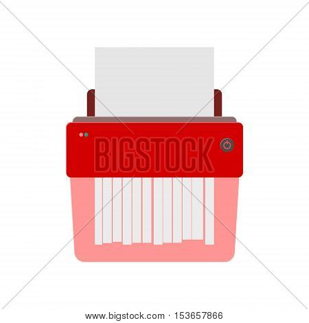 Red Vector Paper Shredder on white background