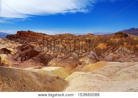 Famous Zabriskie Point In Death Valley National Park