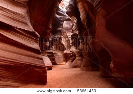 Glowing Colors Of Upper Antelope Canyon, The Famous Slot Canyon In Navajo Reservation Near Page, Ari