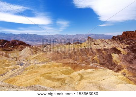 Famous Zabriskie Point In Death Valley National Park