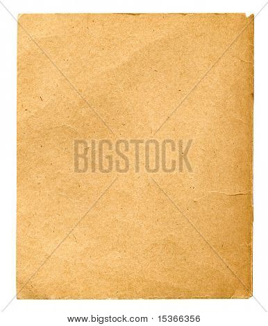 Carta ruvida. Isolato in bianco.