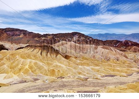 Famous Zabriskie Point In Death Valley National Park
