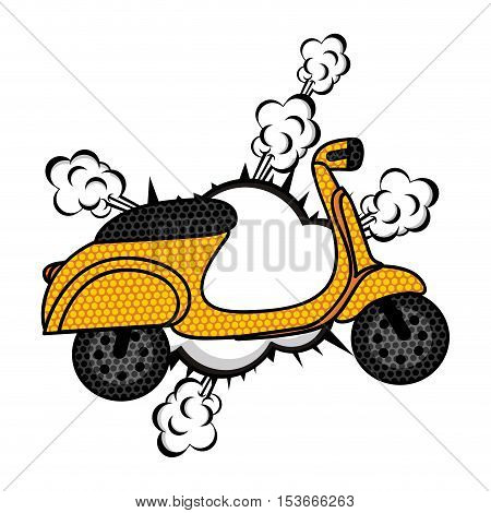 pop art scotter icon image vector illustration