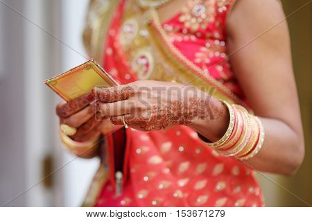 Amazing Hindu Wedding Ceremony. Details Of Traditional Indian Wedding.