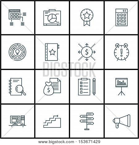 Set Of Project Management Icons On Presentation, Opportunity And Analysis Topics. Editable Vector Il