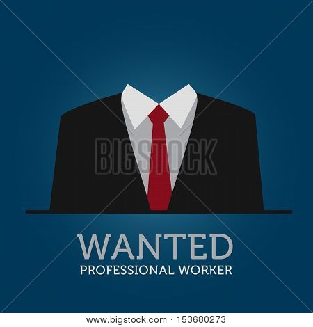 Hire A White Collar Worker Announcement Illustration