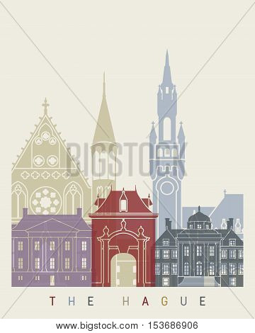 The Hague Skyline Poster