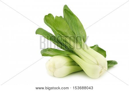 fresh Shanghai (small) paksoi on a white background
