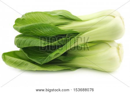 fresh Shanghai (small) paksoi on a white background