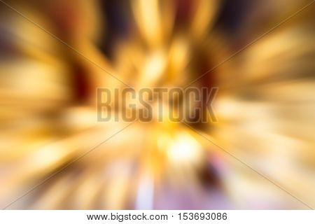 Light of beautiful motion blur golden bokhe for background material