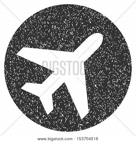 Avion rubber seal stamp watermark. Icon symbol inside rounded rectangular frame with grunge design and unclean texture. Unclean vector gray ink sign on a white background.