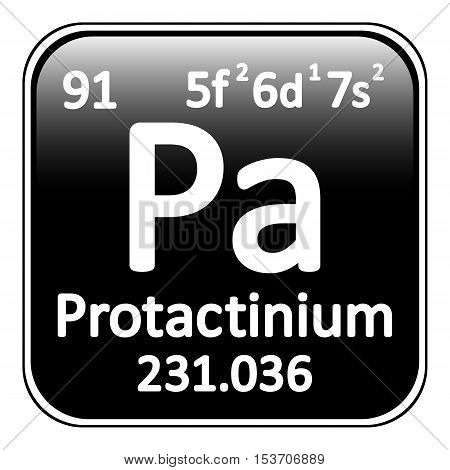 Periodic table element protactinium icon on white background. Vector illustration.