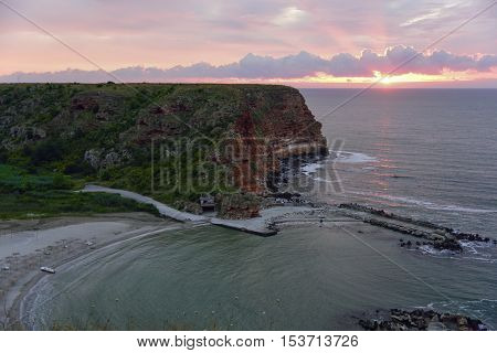 Colorful summer sunrise at Bolata bay, Bulgaria