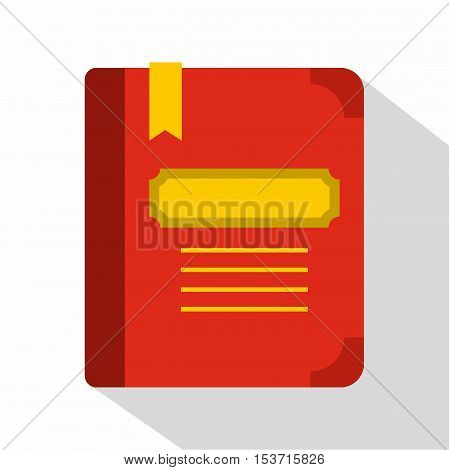 Tutorial with bookmark icon. Flat illustration of tutorial with bookmark vector icon for web