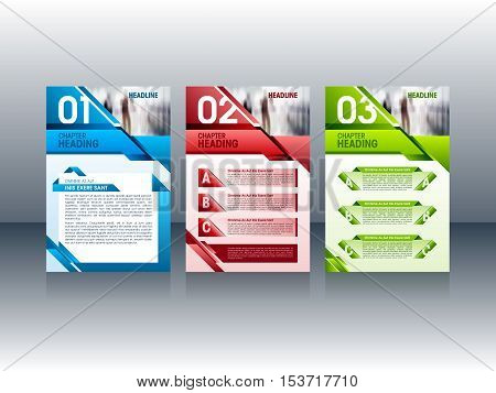 Modern brochure design colorful flyer leaflet layout templates for your design. Vector illustration.