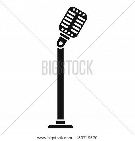 Microphone on stand icon. Simple illustration of microphone on stand vector icon for web