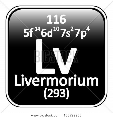 Periodic table element livermorium icon on white background. Vector illustration.