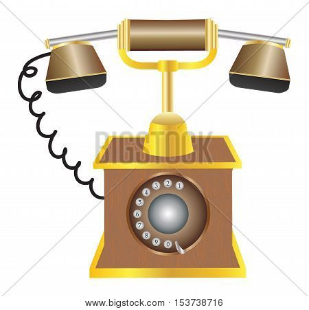 a old classic telephone on a white background