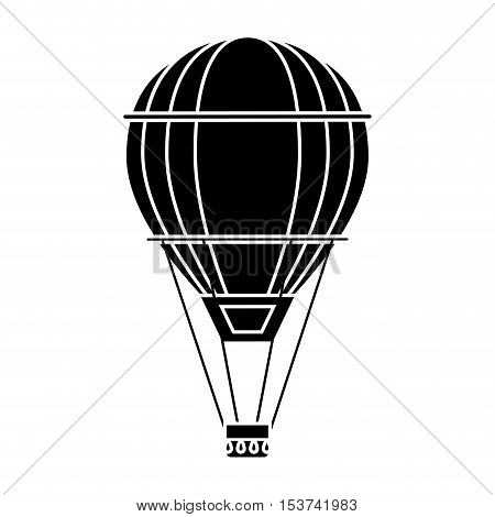 Hot air balloon icon. transportation vehicle travel and trip theme. Isolated and silhouette design. Vector illustration