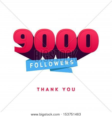 Vector thanks design template for network friends and followers. Thank you 900 followers card. Image for Social Networks. Web user celebrates a large number of subscribers or followers.
