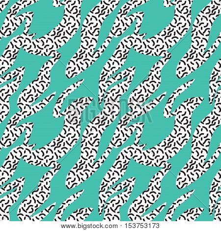seamless colorful geo pattern. memphis trend. Basic shapes overlapping, neon colors, small original textures, animal skin design, zebra, tiger