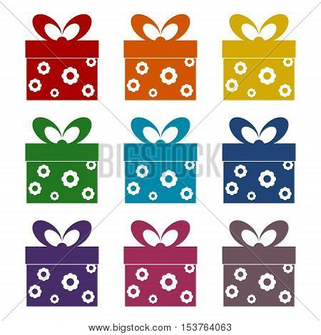 Gift Box icons set on white background
