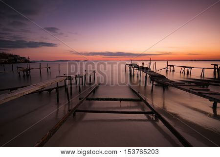 October sunset at the village of Ravda, Bulgaria
