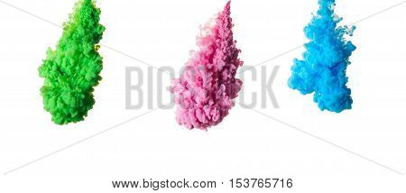 abstract cloud. Ink swirling in water, cloud of ink in water isolated on white. Abstract banner paints. Holi. Liquid ink. Background for banner, card, poster, poster, identity, web design.Juice.
