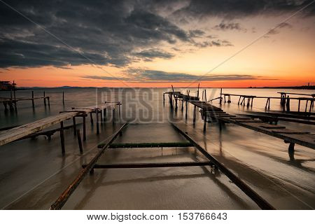 October sunset at the village of Ravda, Bulgaria