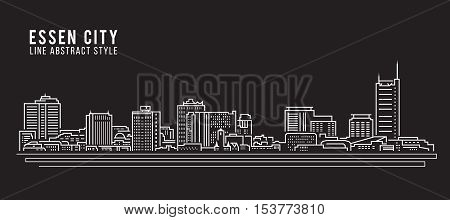 Cityscape Building Line art Vector Illustration design - Essen city