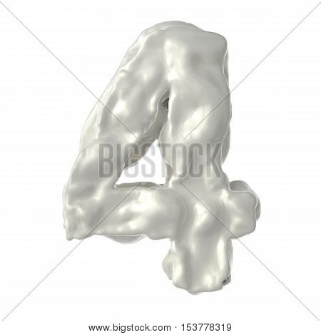 number 4 white milk on white background