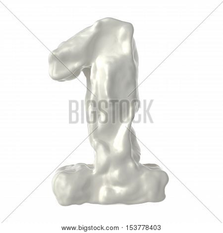 number 1 white milk on white background