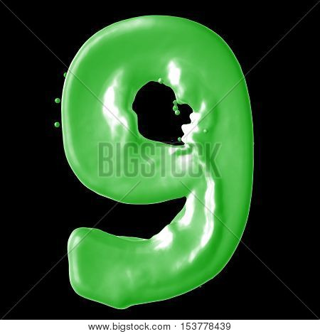 number 9 milk on a black background