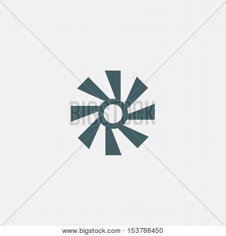 fan vector icon isolated on white background. sun icon.