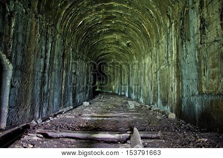 Abandoned railway tunnel in Tkvarcheli, Georgia, Abkhazia