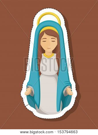 Mary cartoon icon. Holy night family christmas and betlehem theme. Colorful design. Vector illustration