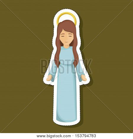 Mary cartoon icon. Holy night family christmas and betlehem theme. Colorful design. Vector illustration