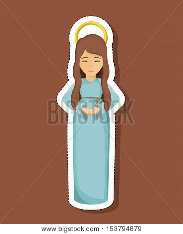 Mary cartoon icon. Holy night family christmas and betlehem theme. Colorful design. Vector illustration