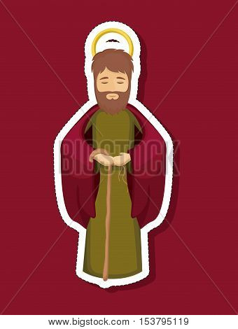 Joseph cartoon icon. Holy night family christmas and betlehem theme. Colorful design. Vector illustration