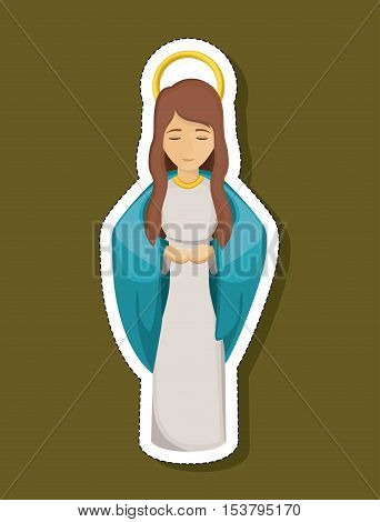 Mary cartoon icon. Holy night family christmas and betlehem theme. Colorful design. Vector illustration