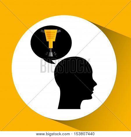 head silhouette jackhammer construction icon graphic vector illustration eps 10