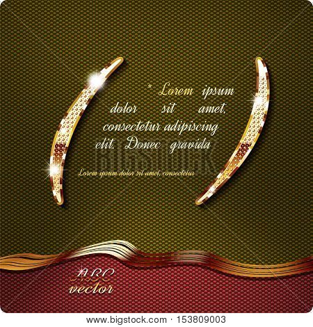 Parentheses with text. This stylish gold cursive alfabet. Vector. Eps 10.