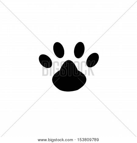 paw - black vector icon with shadow