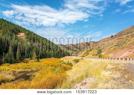 Highway And Colorful Landscape